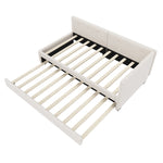 Daybed 90x200cm Rollaway Bed Minimalist Style - Beige