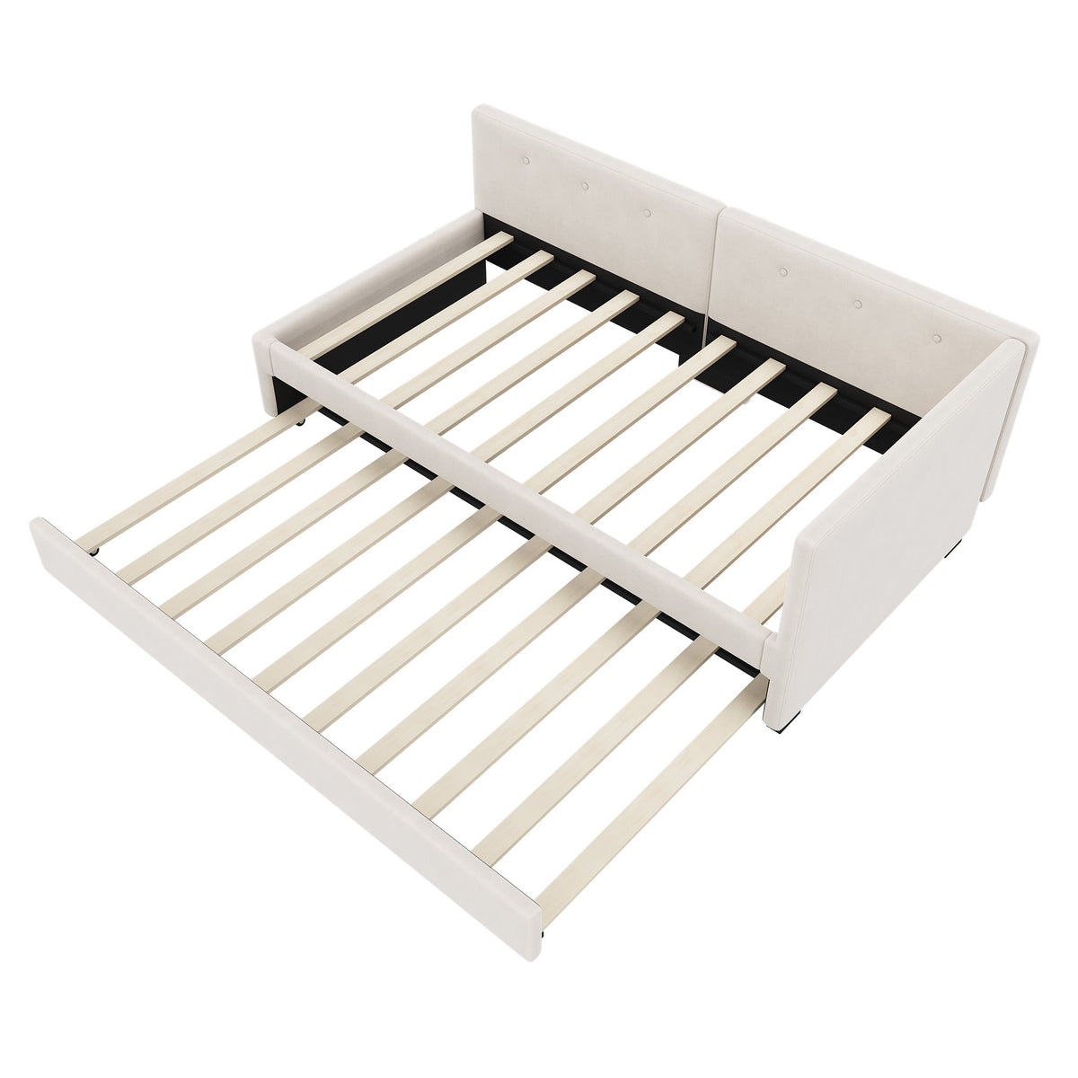 Daybed 90x200cm Rollaway Bed Minimalist Style - Beige