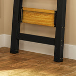 Folding Stepladder 2-Step, Handle, Non-Slip, 150 kg, Aluminium Black