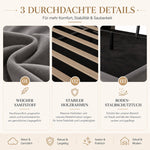 Upholstered Bed 140x200cm with Storage & LED, Velvet Dark Gray