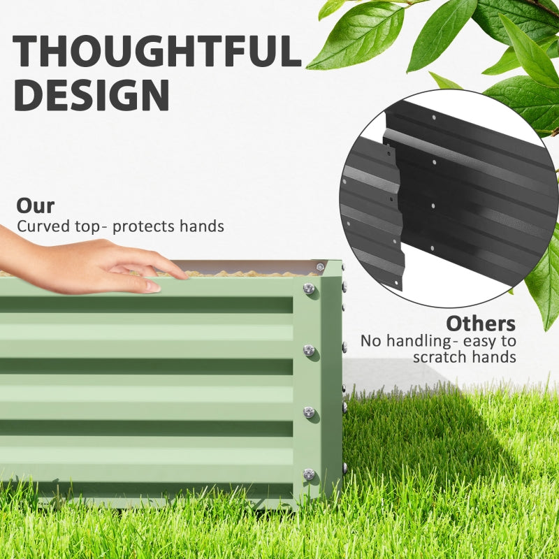 Garden Bed Planter, Steel Housing, 120 x 120 x 30 cm, Green