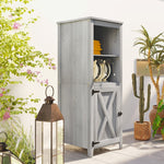 Wooden Garden Shed, Weatherproof, Lockable with Shelves, Light Gray