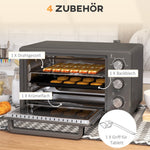 Mini Oven, 21L 1400W 60 Min. Timer, Stainless Steel, Gray