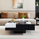 Coffee Table high gloss with removable storage box LED light effect white and black