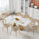 Soft Velvet Dining Chair Set - 2-Piece, Padded, Finger-Shaped Backrest, Armrests