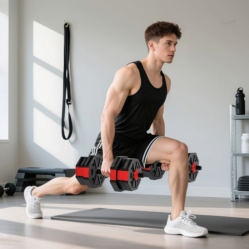 Dumbbell Set 4-in-1 Adjustable 20kg with Barbell