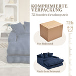 Sofa Bed, Cloud Couch with 3 Soft Pillows, Single Seat, Corduroy Navy Blue