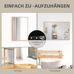 Wall Mirror, 50x70cm Decorative with 4 Hooks, Rectangular