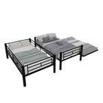 Modern Three-Tier Bed 90x190cm with Safety Railings, Metal