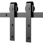 Sliding Door System, Complete Set with Track & Screws, Carbon Steel Black