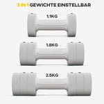 Dumbbells, Adjustable Weight, Plastic White