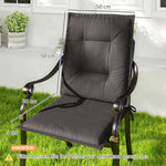 Seat Cushions, 4 Pack, 108 x 50 x 5 cm, with Ties, Dark Grey