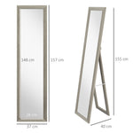 Standing Mirror Full Length Dressing Wardrobe Aluminum Gray