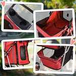 Dog Stroller, Lightweight & Foldable, Red