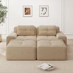 Cloud Modular Sofa U-Shaped Ottoman 2-Seater - Corduroy Beige