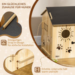 Dog House, Indoor with Roof and Ventilation, MDF Oak Black