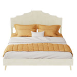 Modern Minimalist Soft Bed with Mattress 140x200cm, Beige
