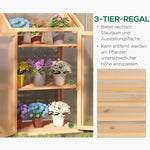 Cold Frame Mini Greenhouse, 70x50x120 cm, Cover, Window, Double Door, 3 Shelves, Wooden Brown