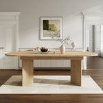 Extendable Dining Table 160/200x90cm 6-8 Seater Rounded Top - Oak Color