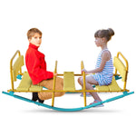3-Person See Saw, Heavy-Duty Steel Frame, Blue/Yellow