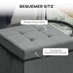 Folding Storage Stool with Storage Box, Foam, MDF, Grey