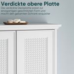 Bathroom Cabinet, Wall-Mounted with Basket Doors & Adjustable Shelves, White