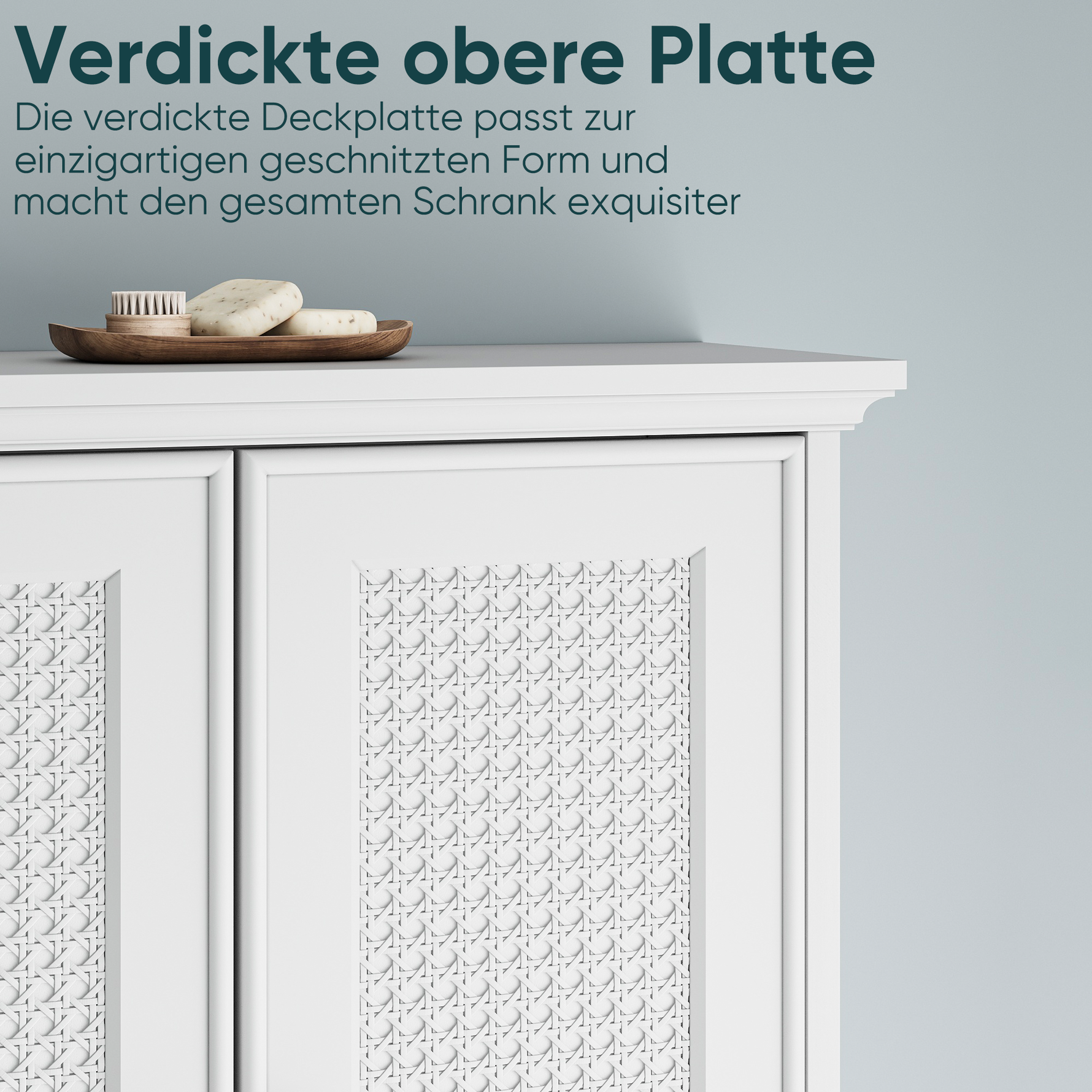 Bathroom Cabinet, Wall-Mounted with Basket Doors & Adjustable Shelves, White