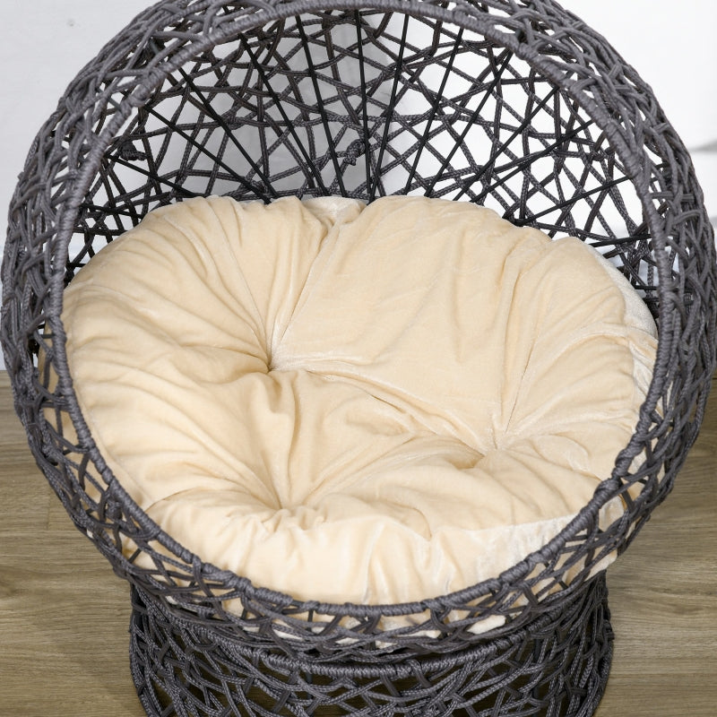 Cat Basket Cat Cave, 2-Piece with Cushion, Anthracite