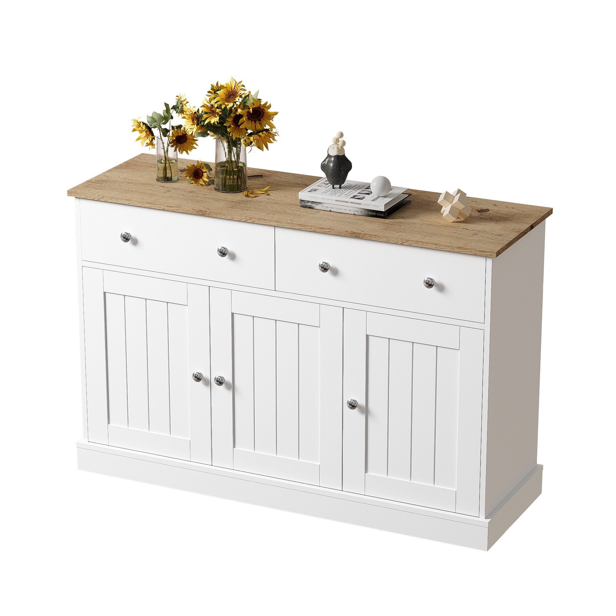 Sideboard, Engraved Texture Living Room Cabinet