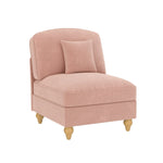 Windsor Armless Sofa with 1 Cushion, Chenille - Pink