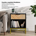 Modern Bedside Table with Drawer & Open Compartment 43x40x55 cm
