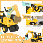 Children's Excavator Ride-on Toy with Functional Shovel and Non-slip Wheels, Yellow and Black