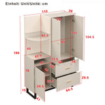 Compact Wardrobe, Hallway with Upholstered Panels & Shoe Cupboard, 110x186x38 cm