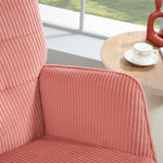 Rocking Chair Armrest Wooden Runners Recliner, Corduroy Pink