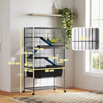 Small Animal Cage, 5 Levels, Non-Slip Ramps, Hammock, Dark Grey