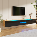 TV Cabinet 180cm Wall-Mountable 16-Color LED Lighting High-Gloss