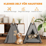 Pet Teepee Tent, Removable Washable Cushion Non-Slip, Grey