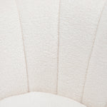 Armchair, Upholstered Shell-Shaped Recliner, Fleece, White