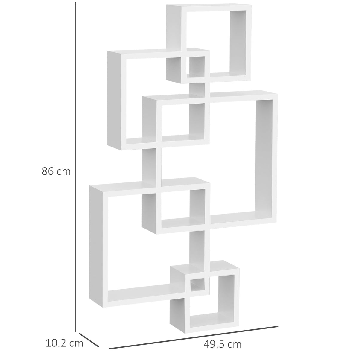 Wall Shelf Floating Board 5 Cubes 9 Compartments Fir Wood White