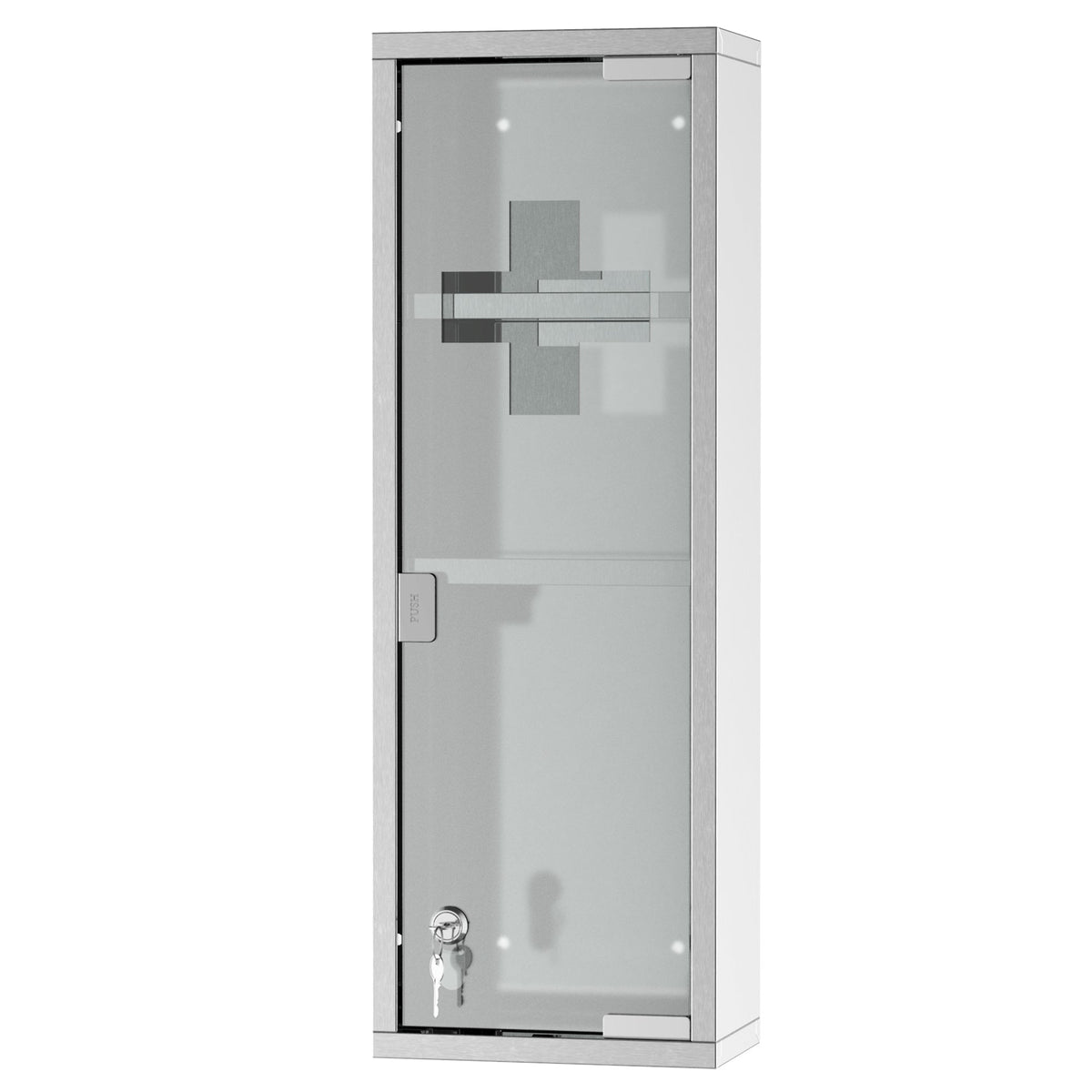 Medicine Cabinet First Aid Cabinet 20x12x58cm Home Office Stainless Steel Silver