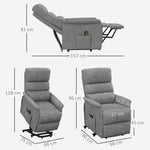 Electric TV Recliner Lift & Lying Function Side Pocket Remote, Linen-Look