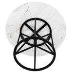 Round Dining Table 100cm 4-6 Seater Metal Geometric Legs - Black