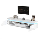 TV Stand 175cm 2 L-Shaped Cabinets LED High-Gloss