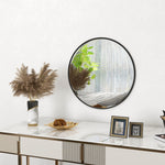 Wall Mirror, Round Bathroom 60x60cm, Black Aluminum