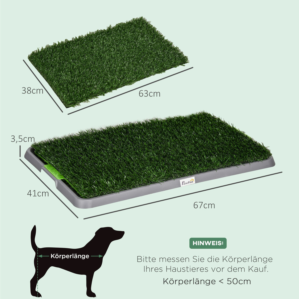 Dog Toilet, 2 Grass Mats, Potty Training, Indoor Outdoor, Green