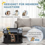 Puppy Playpen Foldable with Doors, Windows, Breathable Mesh, 74x60x45cm Grey