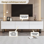 TV Stand Low Unit with Three Drawers 170cm Black and White