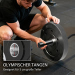 Olympic Barbell with 5 cm Sleeves and 100 kg Load Capacity, Black Steel