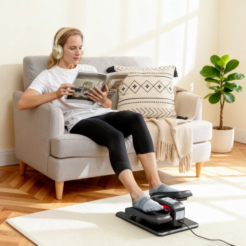 Electric Elliptical Trainer with 12 Adjustable Speeds, Remote Control and LED Monitor, Black