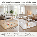 Floating Double Bed Frame 140x190cm with LED Lighting, Linen